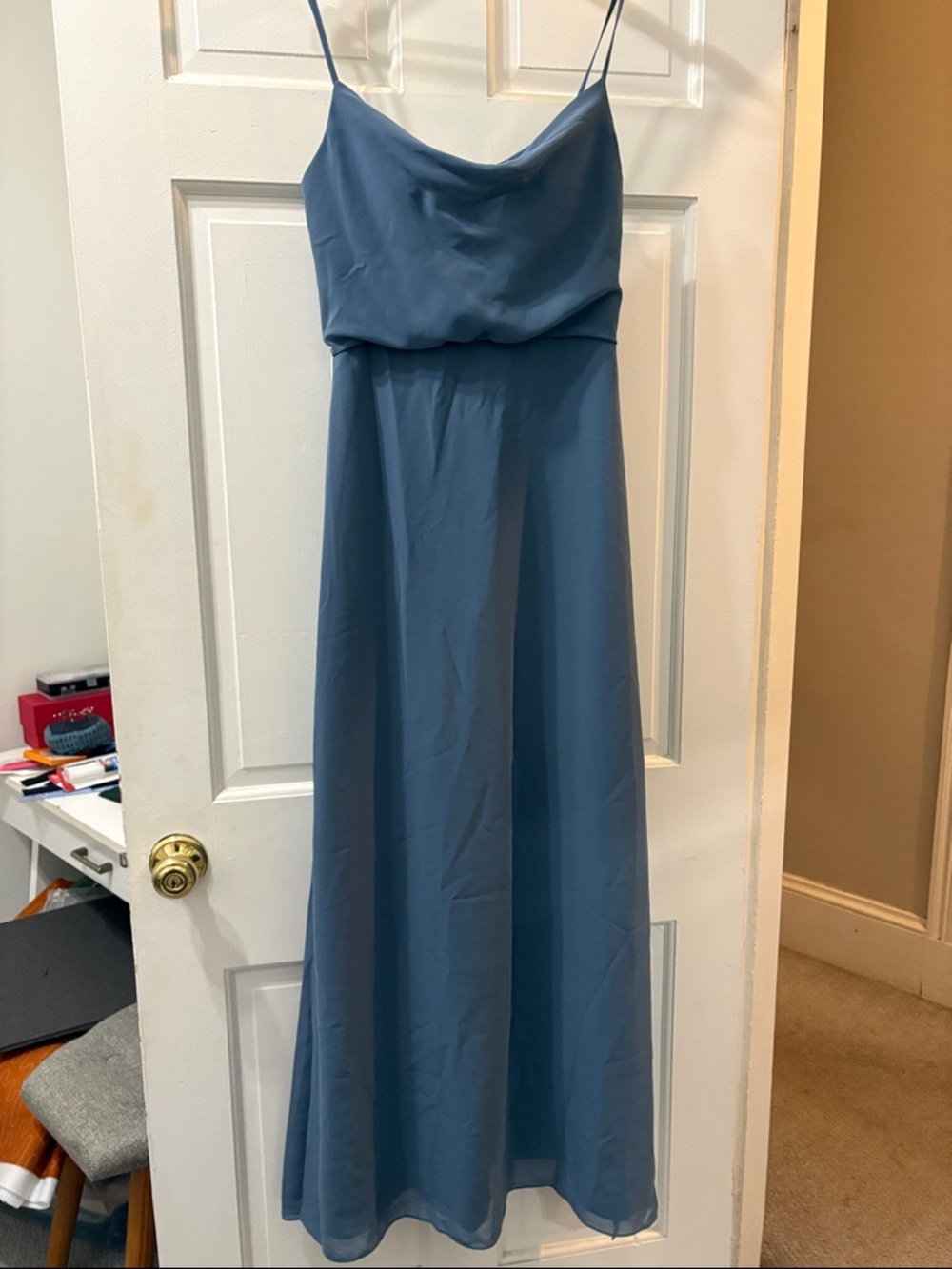 Revelry Skye dusty blue size 2 chiffon bridesmaid dress